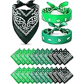 Unittype 36 Pieces Paisley Bandana Novelty Headband Square Scarf Cowboy Bandanas for Western Party Costume
