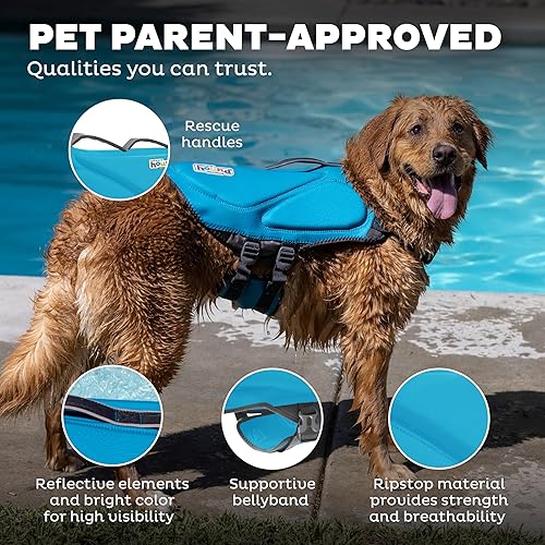 Outward Hound Dawson Swim Blue Dog Life Jacket, Large in Bahrain