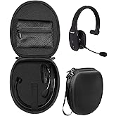 Headset Case for VXI BlueParrott B450-XT, B450-XT -204010-C, B350-XT, B250-XTS, C400-XT, Mesh Pocket for Cable, Amplifier and Other Accessories, Detachable Wrist Strap
