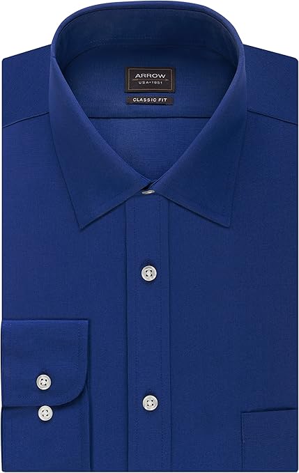 Dress Shirts Regular Fit Solid Poplin 