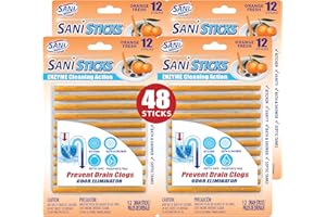 SANI 360° Sani Sticks Drain Cleaner and Deodorizer, Enzyme Pipe Cleaners, Eliminate Odors, Prevent Clogged Drains, Safe for S