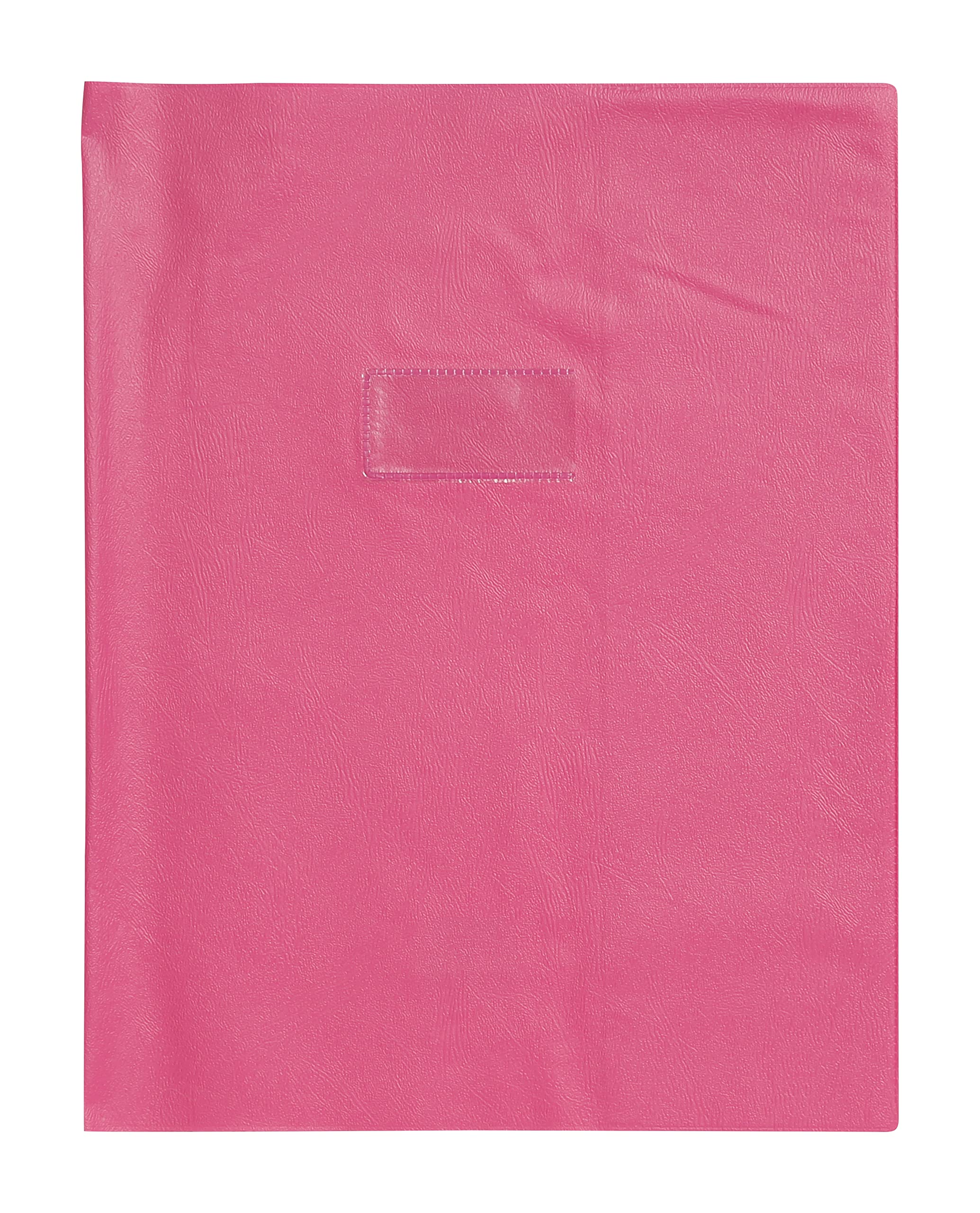 Calligrapher 72409C - Fuchsia Pink Leather Grain Notebook Protector - Dimensions: 24x32 cm - 22/100th with Label Holder - Opaque PVC - Manufactured in France