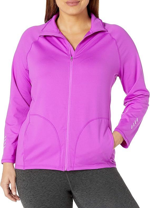 JUST MY SIZE Women's Plus Size Active FullZip Mock Neck Jacket at