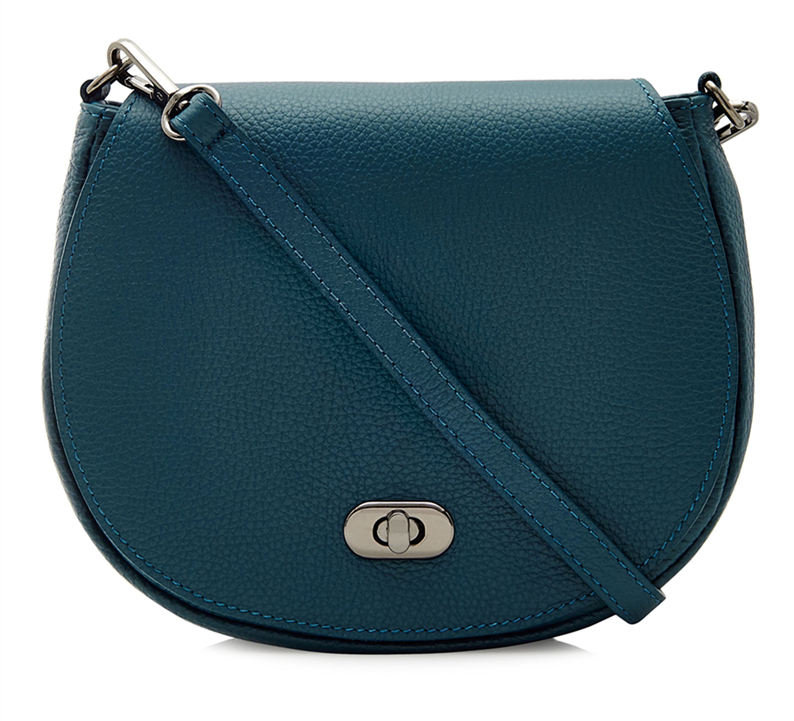 | Montte Di Jinne | 100% Genuine Italian Leather | Women's | Crossbody | Shoulder Bag | with Postman's Lock (Dark Teal)