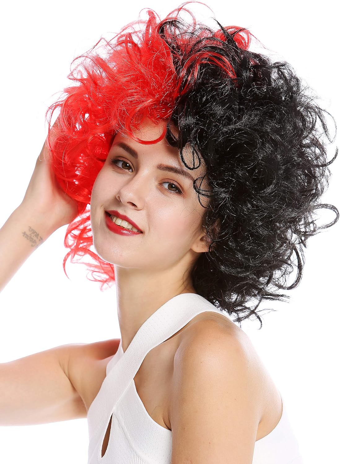 Perruque Iroquois Punk Rouge – Style Mohawk Anarchie – Idéal Carnaval, Halloween, Cosplay