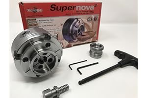 TEKNATOOL Supernova 2 Chuck W/2" Jaws & Woodworm Screw (SUPERNOVA2) W/1" X 8TPI Insert