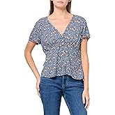 Lucky Brand Womens Lucky Brand Women's Printed Button Front Top