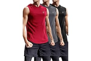 NELEUS Dry Fit Workout Athletic Muscle Tank Top Running Shirts with Hoods