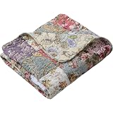 Greenland Home Blooming Prairie Decorative Pillow Pair - 16x16 Inches, Multi-Color Cotton Covers