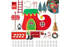 Haooryx Christmas Magic Wooden Miniature Fairy Doors Accessories Elf Magic Door (Shoes)