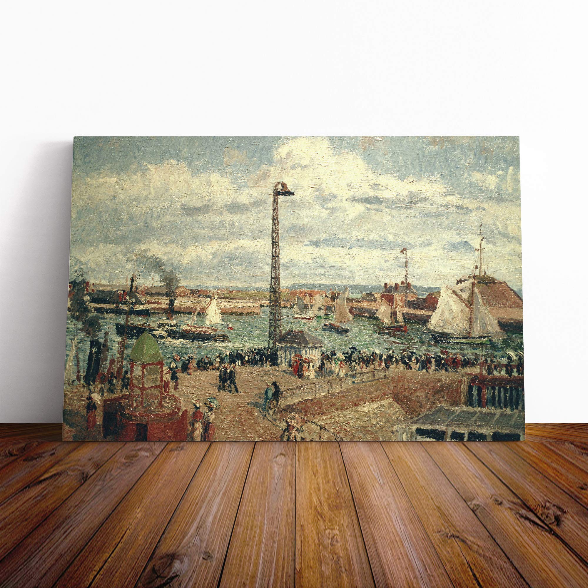 Camille Pissaro The Pilots Jetty Canvas Print | Gallery Wrapped 30mm Frame Wall Art | 20x14 inches | Ready to Hang | Modern Picture | Living Room Bedroom Lounge Office