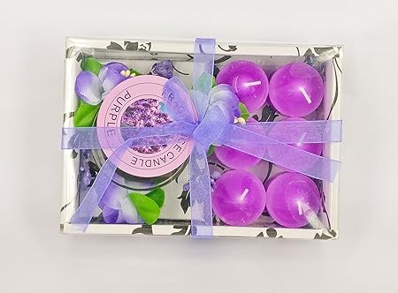 GOYAL Christmas Special candles Scented Candle Gift set with Floral Tiara and a glass Stand (Set of 7)