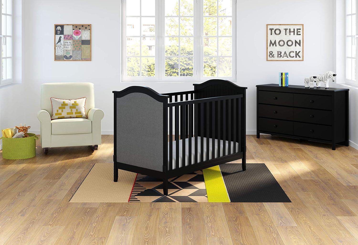 Storkcaft Alpine 6 Drawer Dresser (Black) – Stylish Storage Dresser Chest for Bedroom, 6 Spacious Drawers with Handles, Coordinates with Any Kids Bedroom or Baby Nursery : Baby