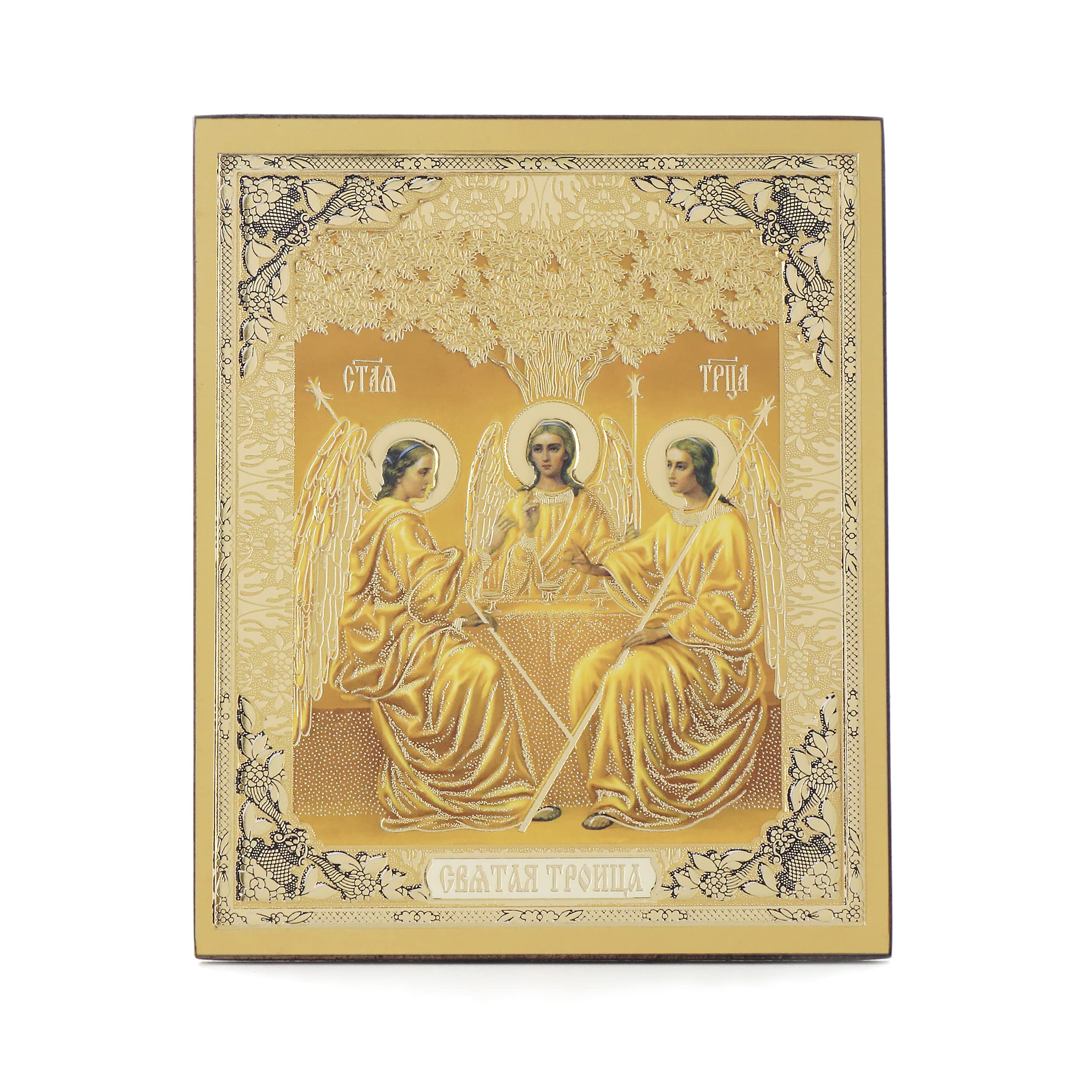 NKlaus The Holy Trinity Wooden Icon 10 x 12 cm Christian Orthodox 11367
