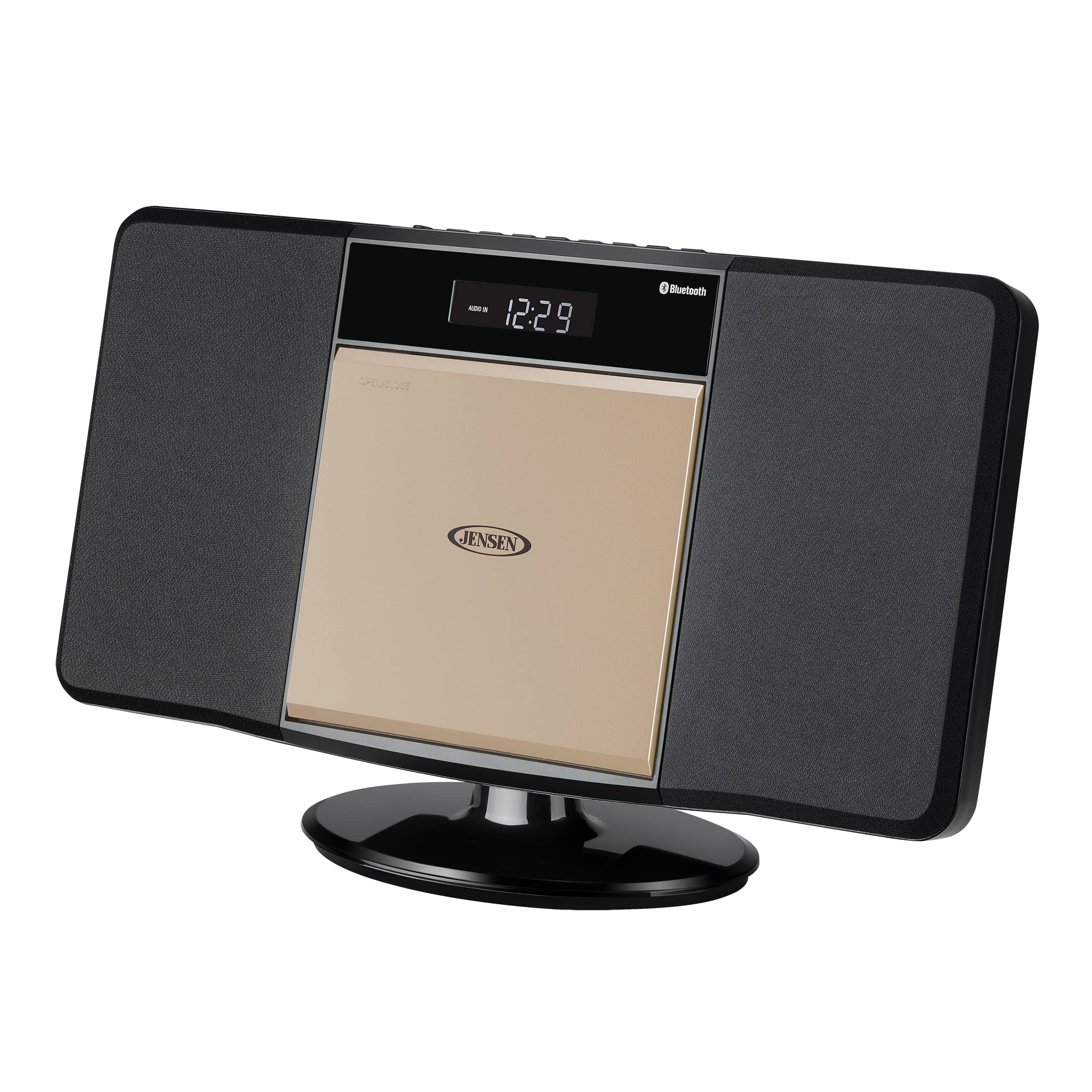 Jensen JBS-300 Champagne Gold Modern Bluetooth Stereo Music System for Home with CD/MP3/WMA Player Wireless Streaming USB Port for MP3 Playback | AM/FM Stereo (Remote Included) (Limited Edition)