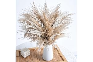 WILD AUTUMN Fluffy Boho Decor Dried Grass - Dried Pampas Grass Short pompas Grass Vase Filler Dried Flowers Wedding Home Table Rustic Farmhouse Decor