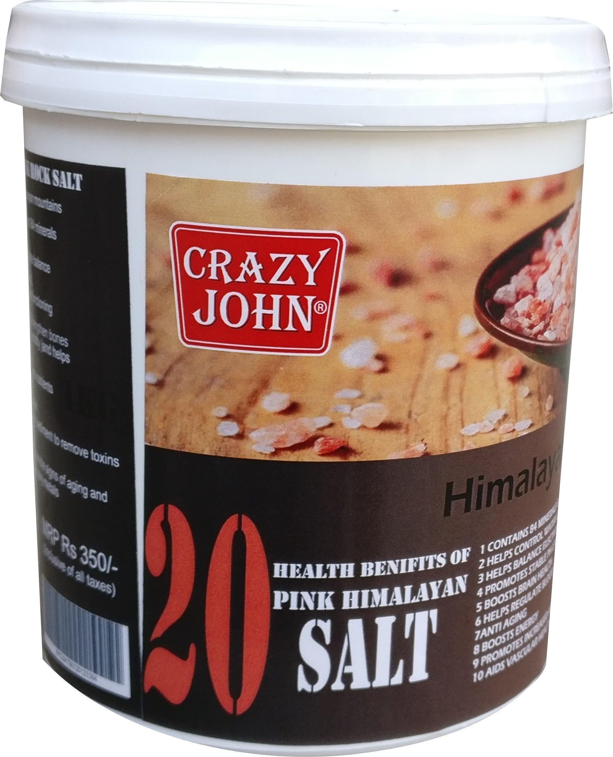 CRAZY JOHN Edible Food Grade Himalayan Pink Rock Salt (1kg)