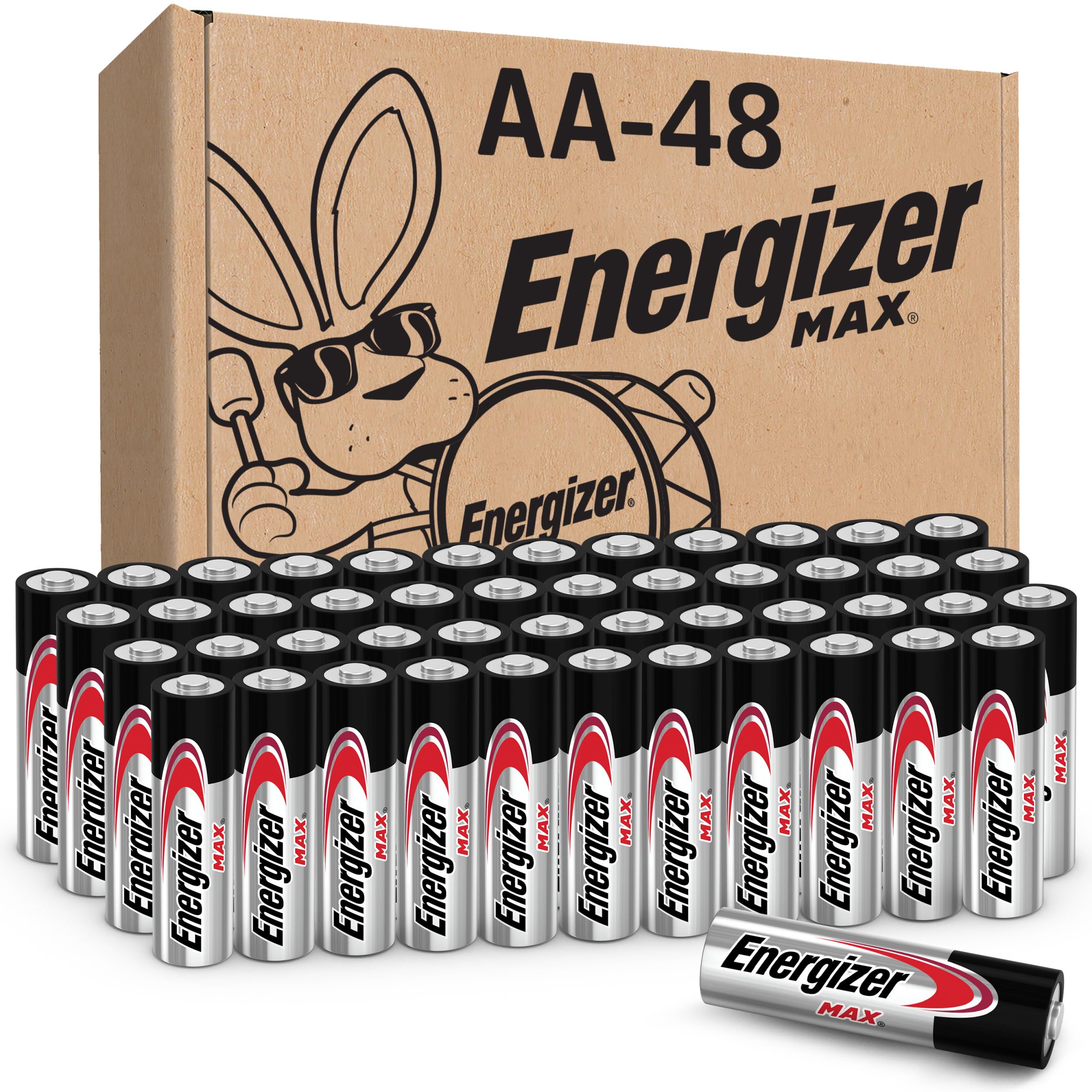 Energizer MAX AA Batteries (48 Pack), Double A Alkaline Batteries