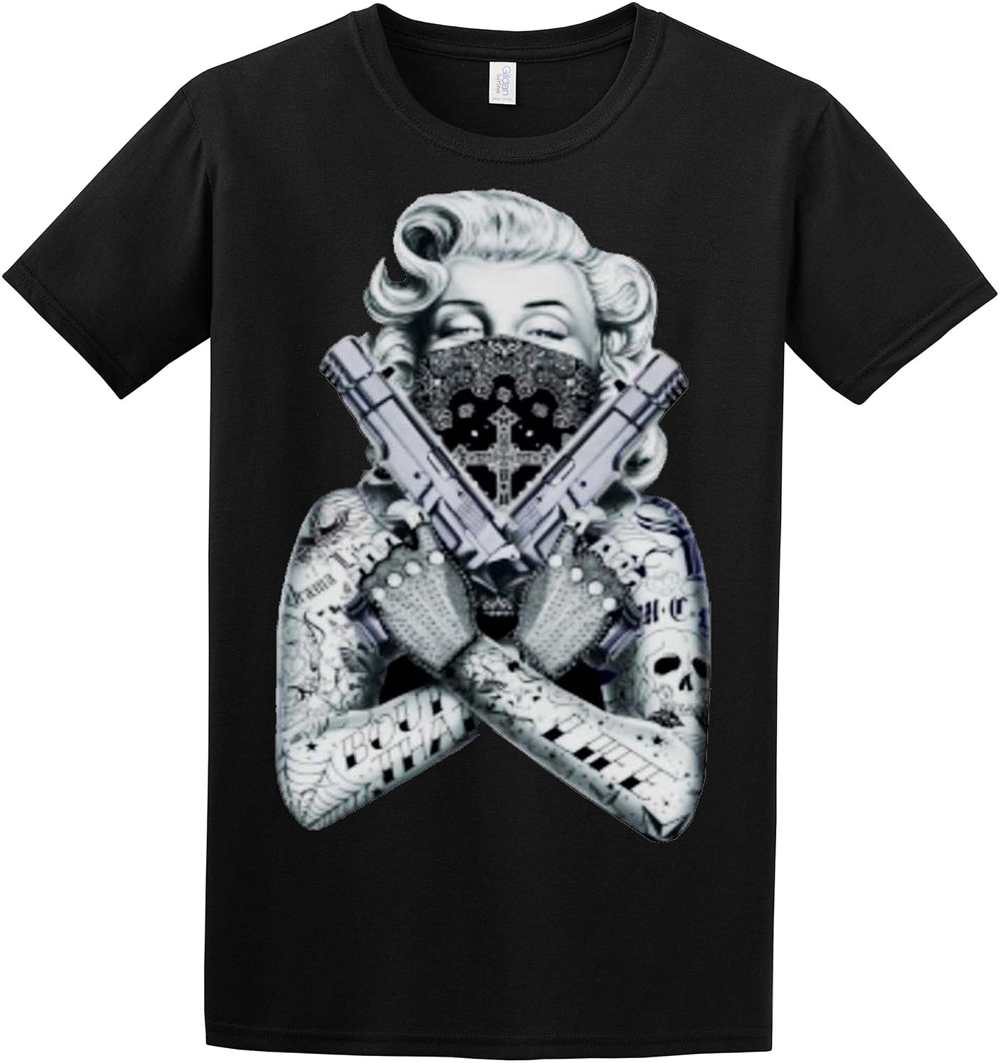 Marilyn Monroe Huge Guns T Shirt S Black S 3 Kitilan