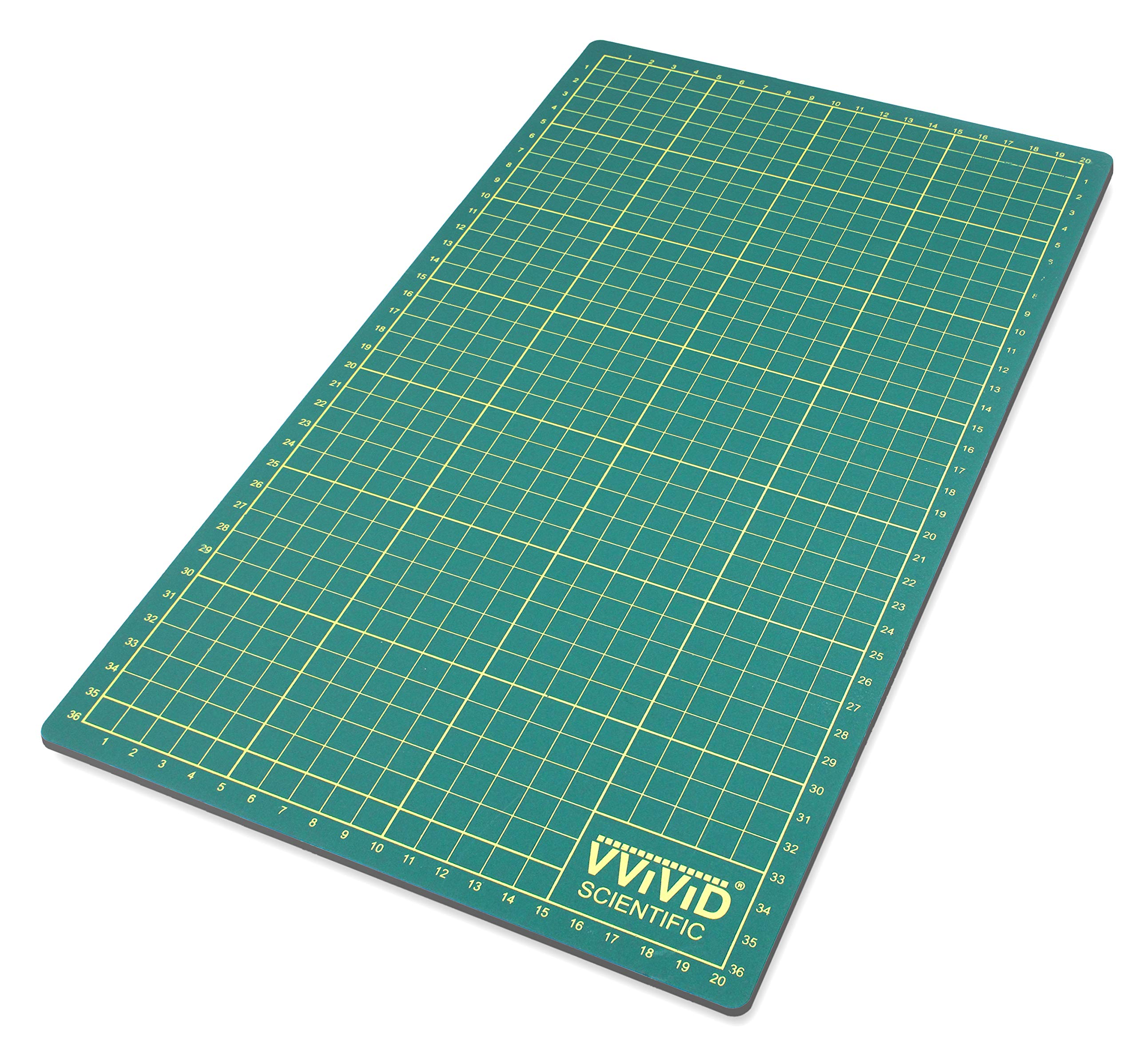 VViViD Green Self-Healing 14 Inches x 8.25 Inches Gridded & Ruled Cutting Mat 2-Pack For Arts, Crafts & Drafting