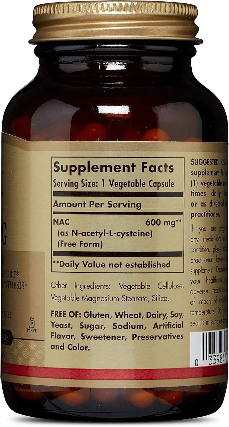 Solgar – NAC 600 mg, 120 Vegetable Capsules: Health & Personal Care