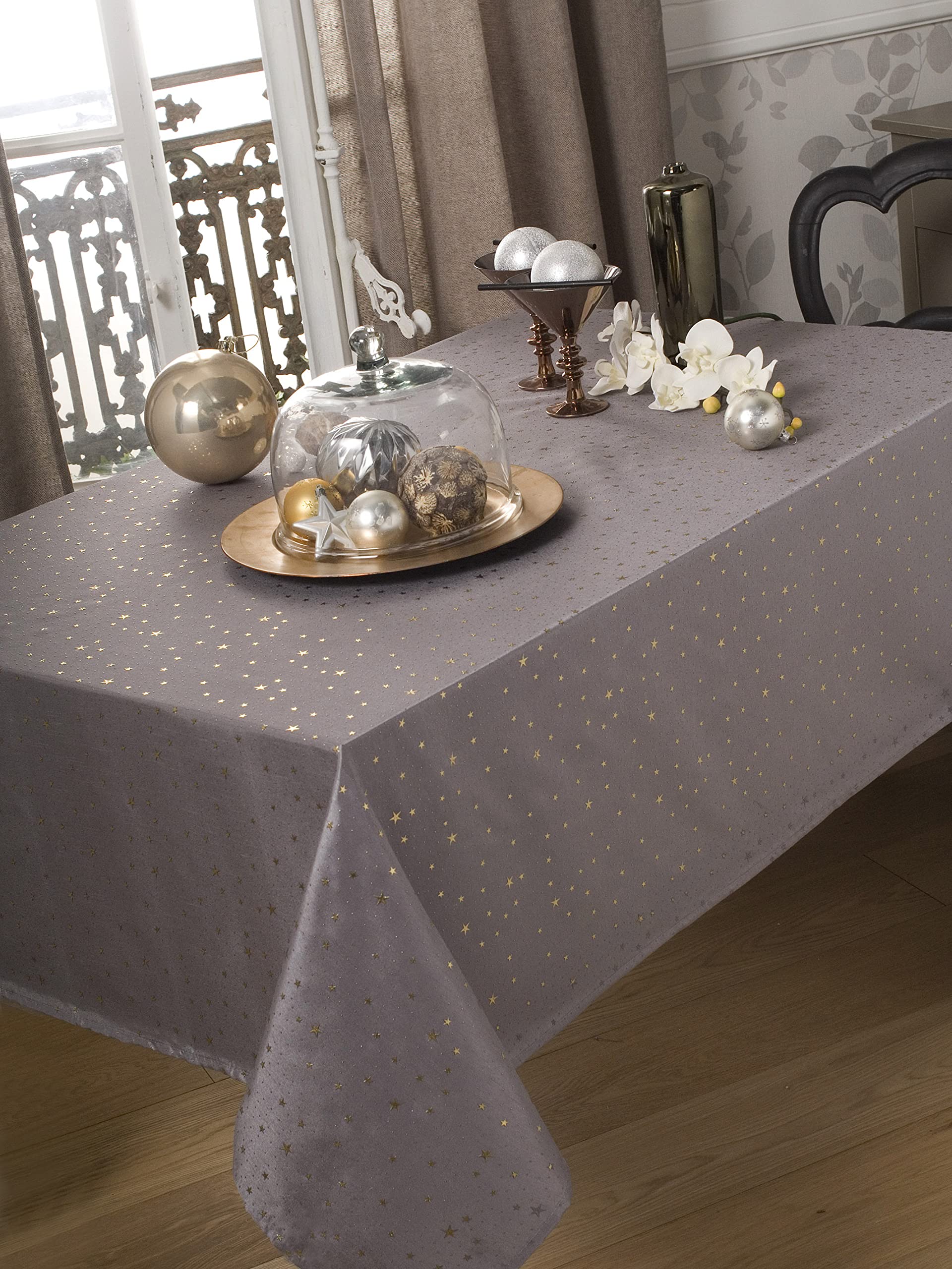 CALITEX Evita Round Polyester Tablecloth 180 cm Grey