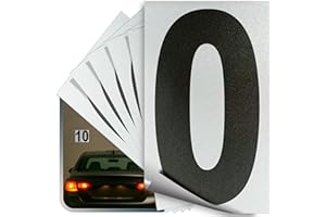 iSYFIX Black Vinyl Number 0 (Zero) Stickers - 6 Pack 6 inch - Premium Decal, Reflective Background, Pre-Spaced for Mailbox, Signs, Window, Door, Cars, Truck, Home, Business, Address, Indoor & Outdoor