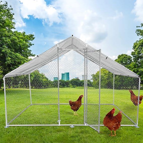 LONABR Outdoor Metal Chicken Coop Large Walkin Poultry