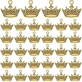 Joez Wonderful 100Pcs Crown Charm, Mini Metal Vintage Charm Pendant for DIY Handmade Earring Necklace Bracelet Keychain Craft Accessories