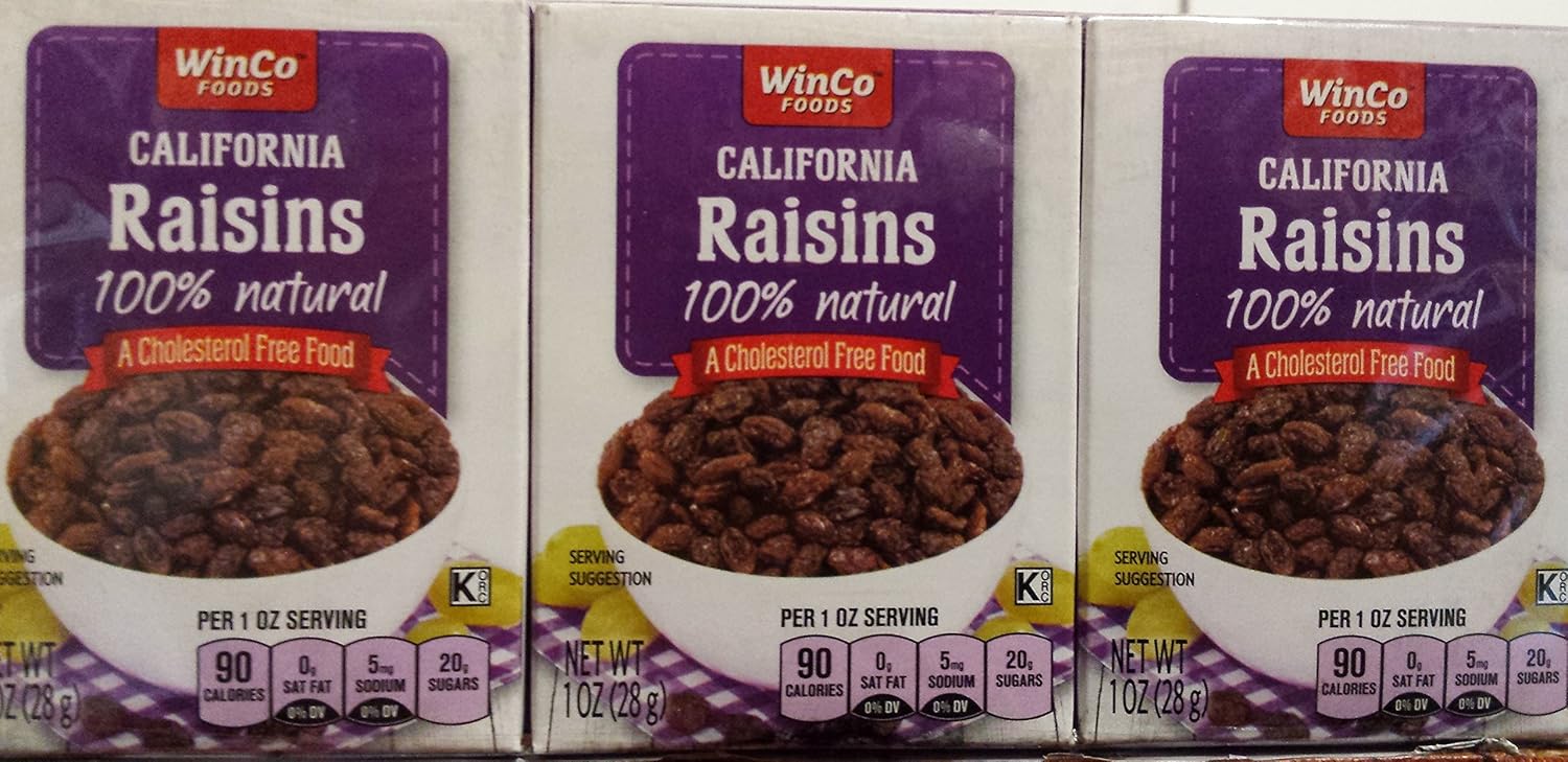 Winco Brand California Raisins (721oz Packs) Grocery