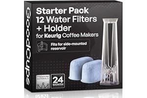 GoodCups Water Filter Holder and 12 Water Filters for Keurig K-Supreme, K-Slim, K-Express, K-Select, K-Classic, K-Duo Plus, K