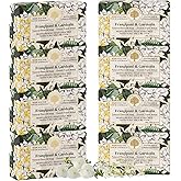 Wavertree & London Frangipani and Gardenia Scented Natural Soap (8 Bars), 7oz Moisturizing French Triple Milled Soap Bars enriched with shea butter - Pure Plant Oil Bath & Body Bars for All Skin Types