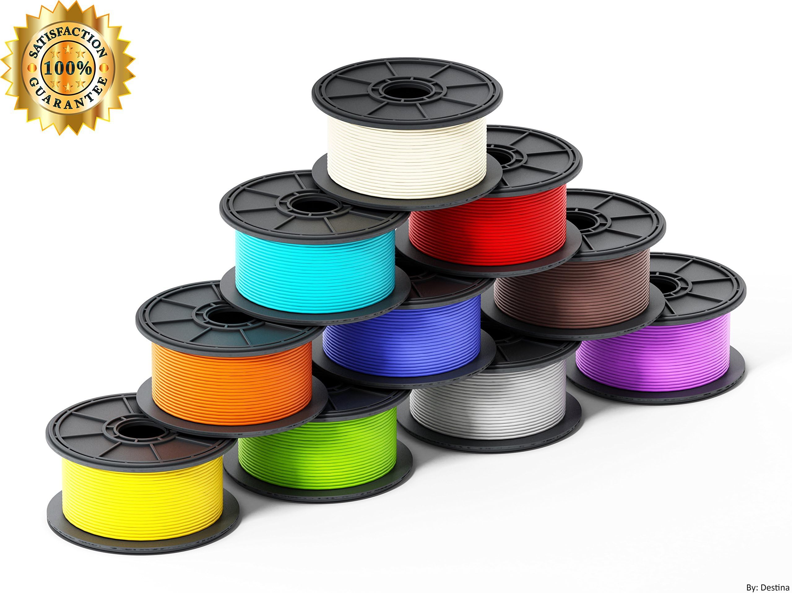 3D Pen Filament: 1.75mm, Safe for Kids, Great Quality, High-Precision, Odorless, Compatible with all 3D Pens, 3D Pens/3D Printers, Refill Pack of 15 Vibrant Colors, 10 Feet Each, 70 FREE Stencils