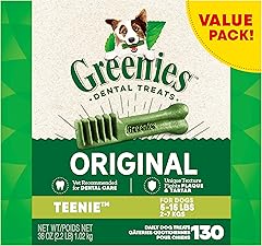 Greenies Original Teenie Natural Dental Care Dog Treats, 36 oz. Pack (130 Treats)