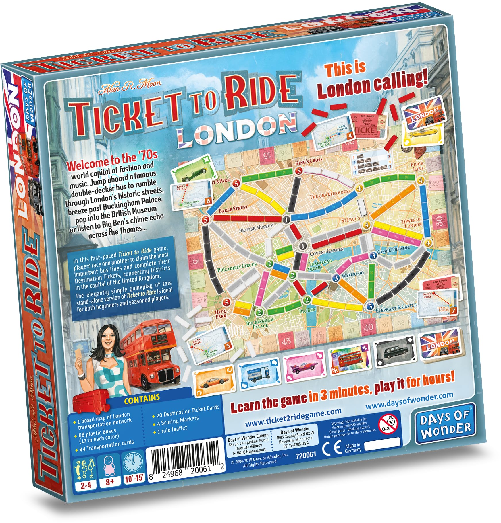 Asmodee Ticket to Ride London Board Game - Train Route-Building Strategy Game, Fun Family Game for Kids & Adults, Ages 8+, 2-4 Players, 10-15 Minute Playtime