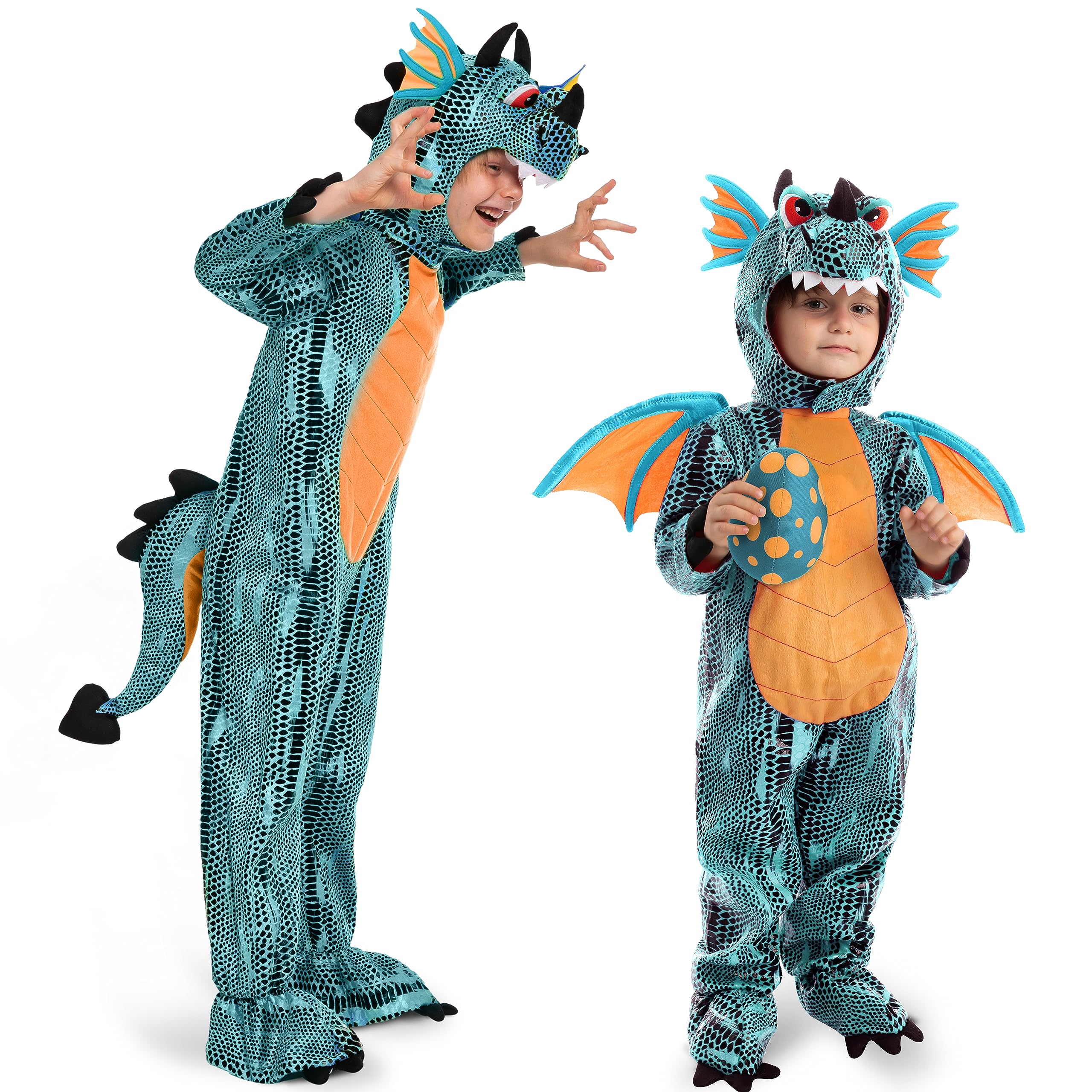 Spooktacular Creations Halloween Child Unisex Blue Dragon Costume Deluxe Dinosaurs Costume Set for kids Toddler Halloween Infant Trick or Treating Party, Dress Up-3T