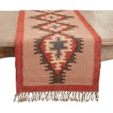 SARO LIFESTYLE Collection Ethnic Weave Kilim Table Runner, 16"x72", Multi