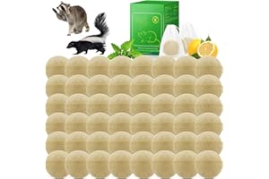 REGUOA 48 Pack Natural Raccoon Repellent Outdoor Indoor, Skunk Repellents, Skunk Coyote Fox Deterrent Lasting Long Protect for Garden, Patio, Yard, Farm, Attic, Pets & Kids Safe