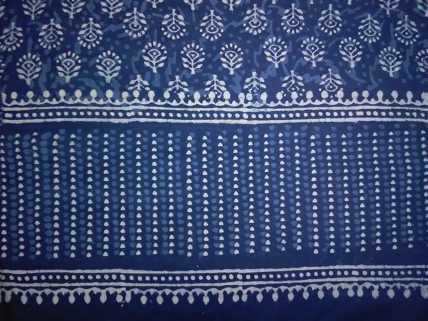 guru kripa enterprises women's stole (blue) size(170cm x 55cm) handblock printed