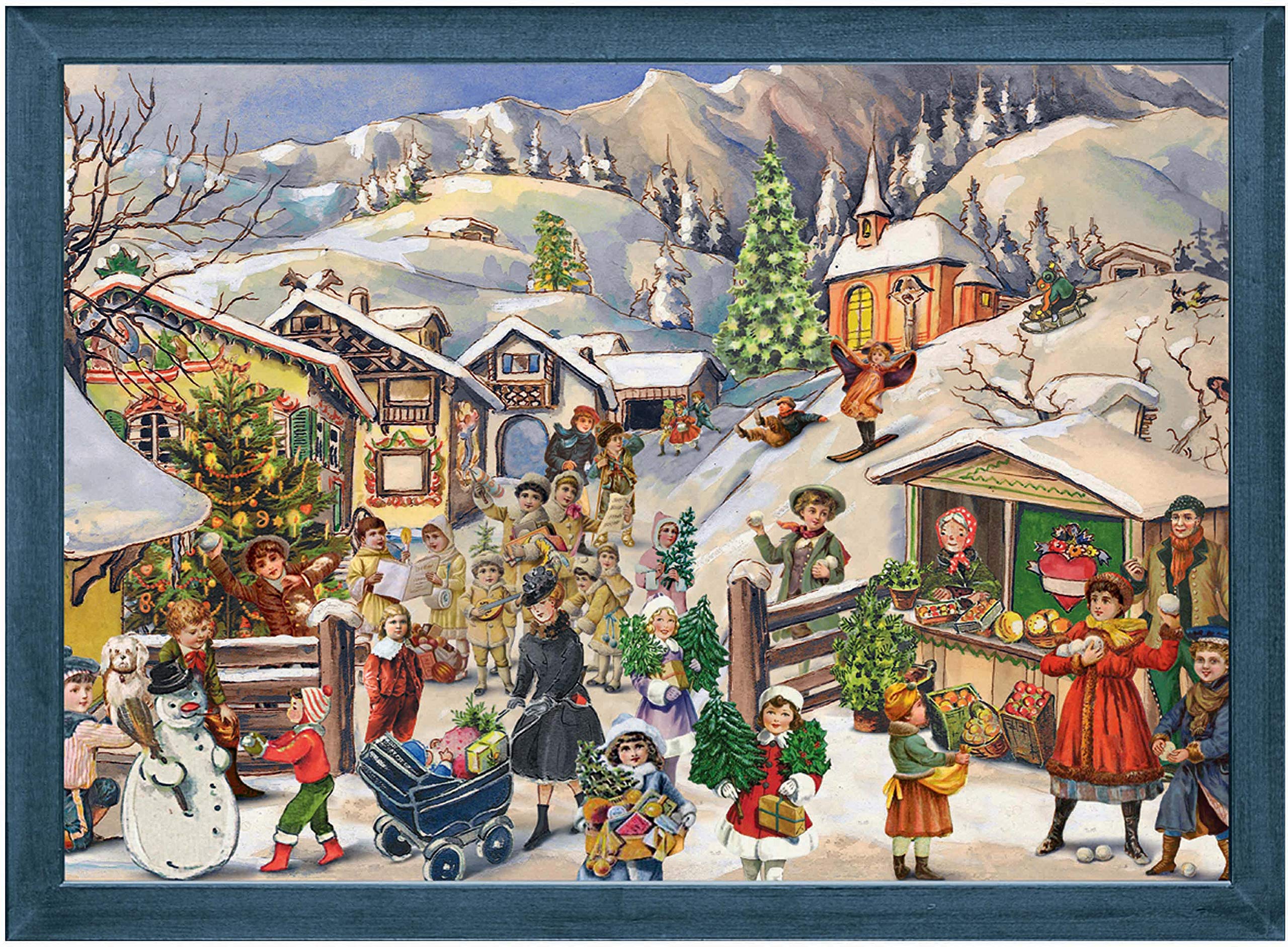 Advent Calendar "Mountain Village in Snow"