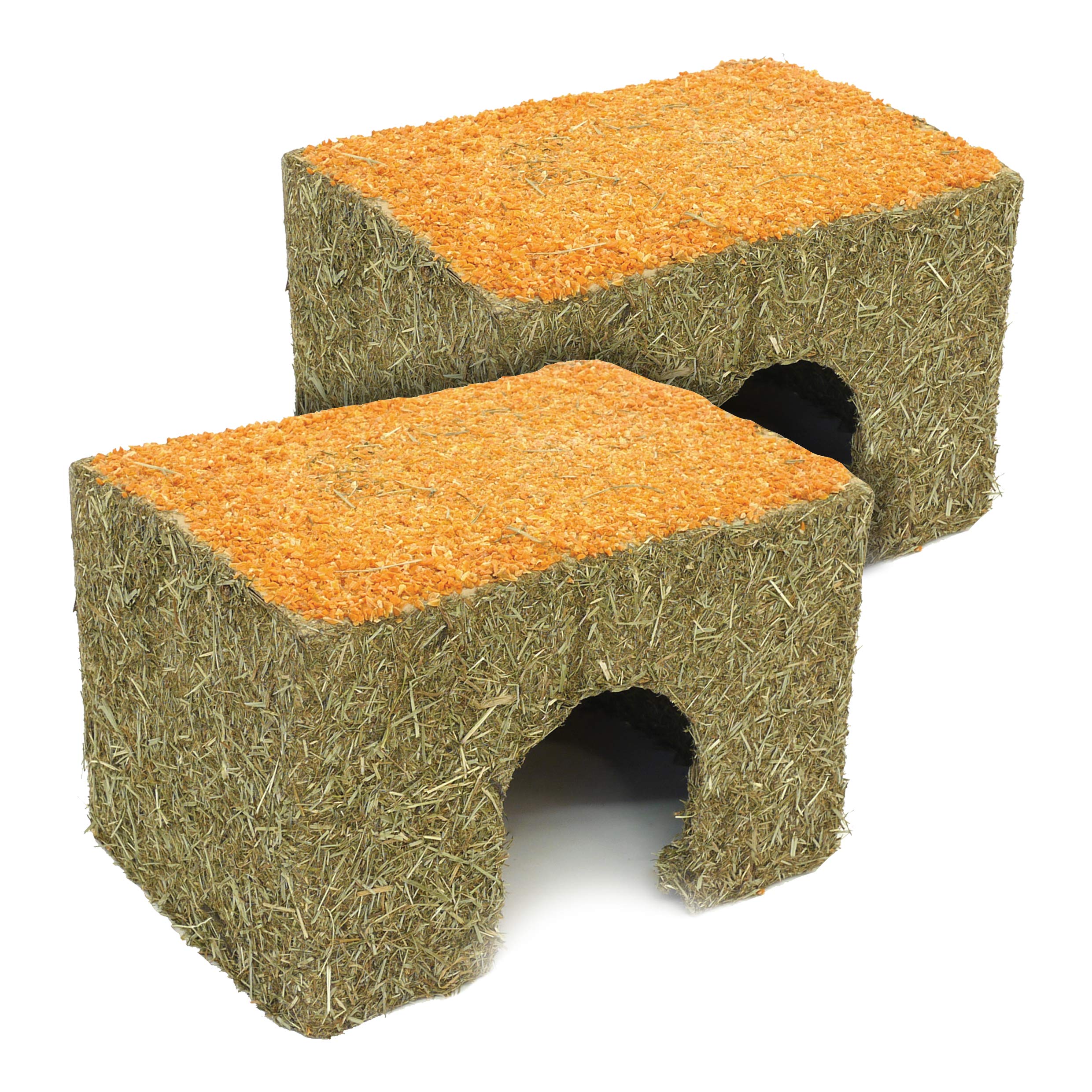 Rosewood Naturals Medium Carrot Cottage for Small Animals - Edible Toy, Hay House, Den and Hideout for Guinea Pigs, Chinchillas, Rats and Degus (Pack of 2)
