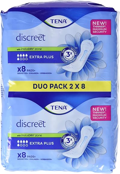 TENA Lady Extra Plus Towels Duo Pack 3 x 16 Count 48 Towels Multipack