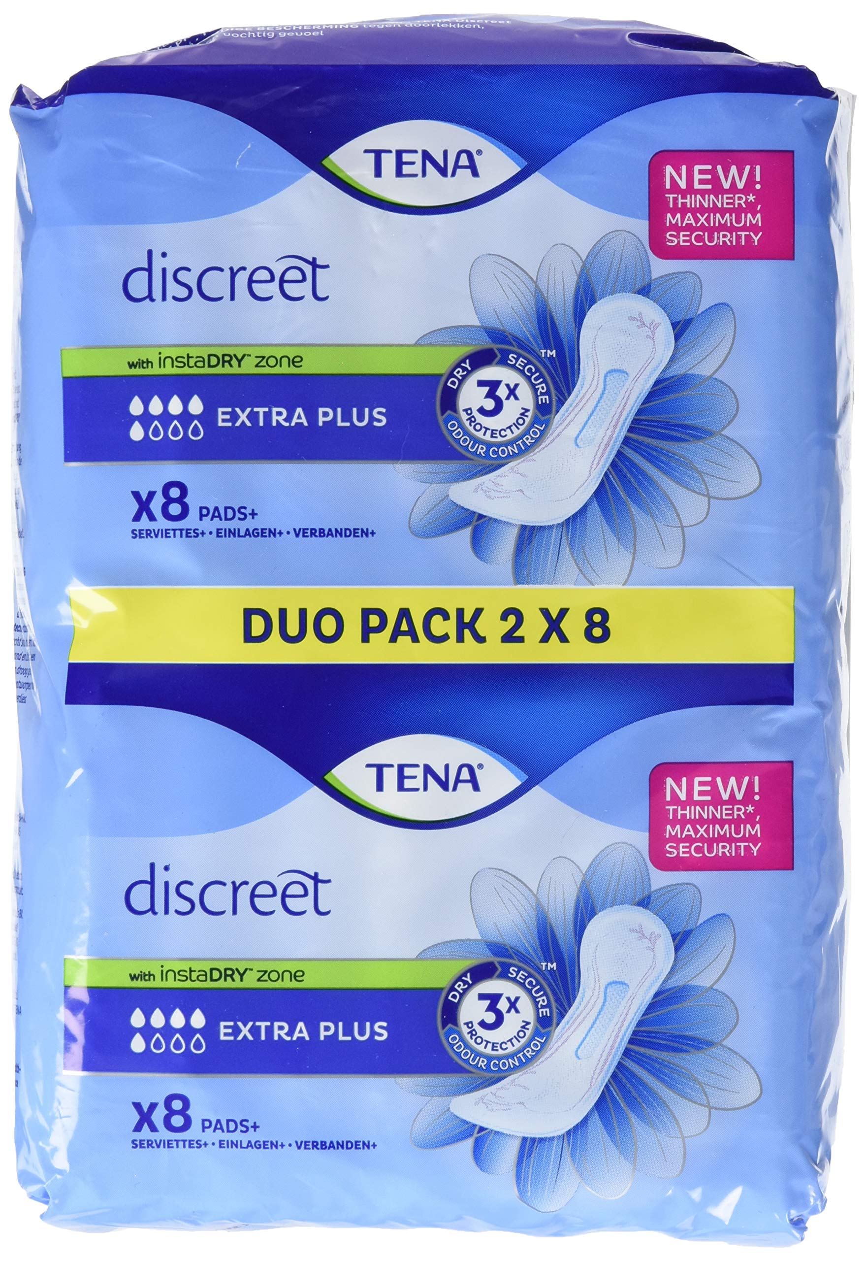 TENA Lady Extra Plus Towels Duo Pack - 3 x Packs of 16 ( 48 Towels )