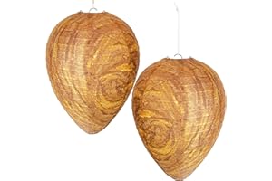 MOOD LAB Wasp Nest Decoy - 2 Pack - Hanging Fake Wasp Nest