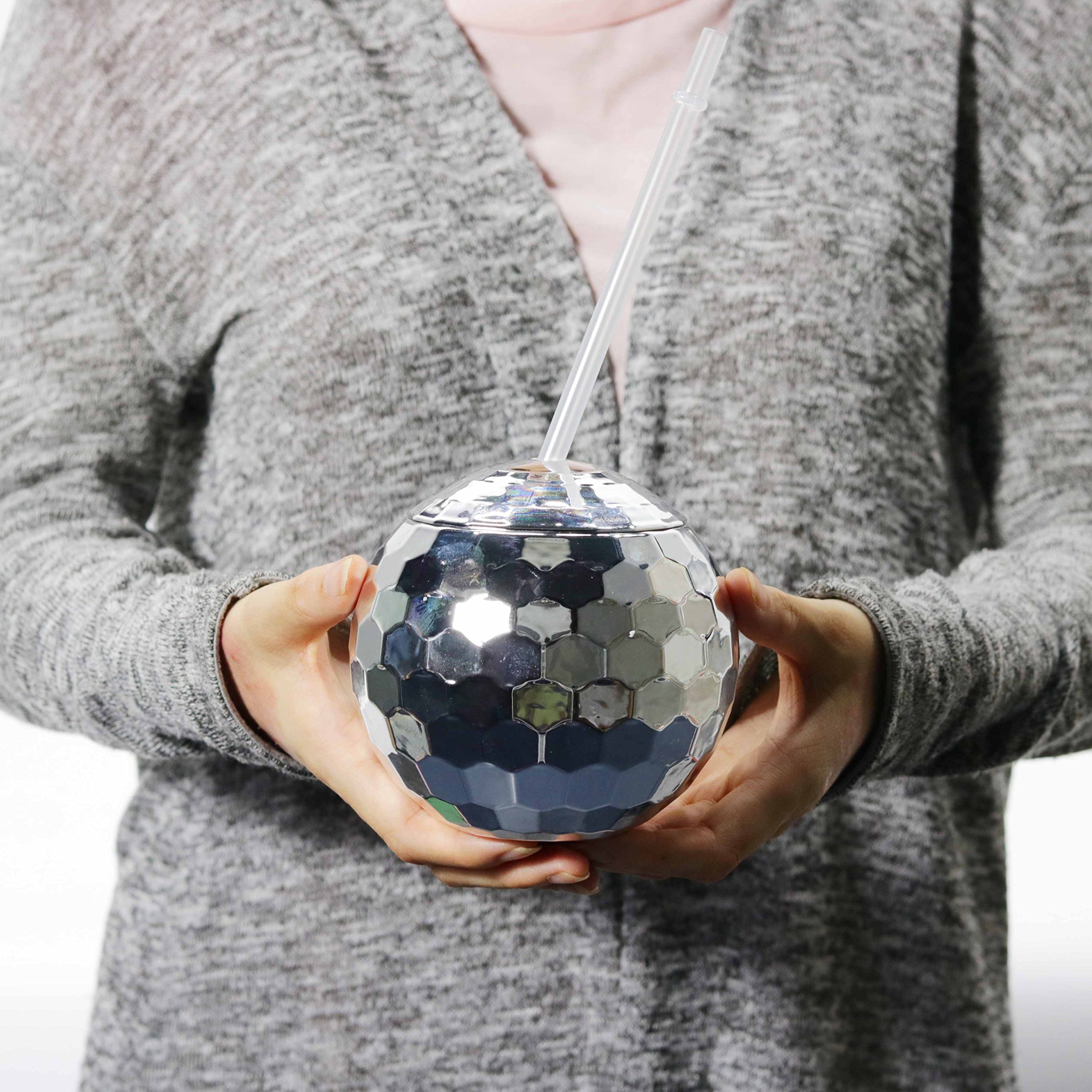 disco ball tumbler with straw