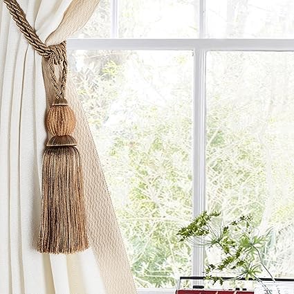 Deco Window Single Tieback Ball-Gold Brown