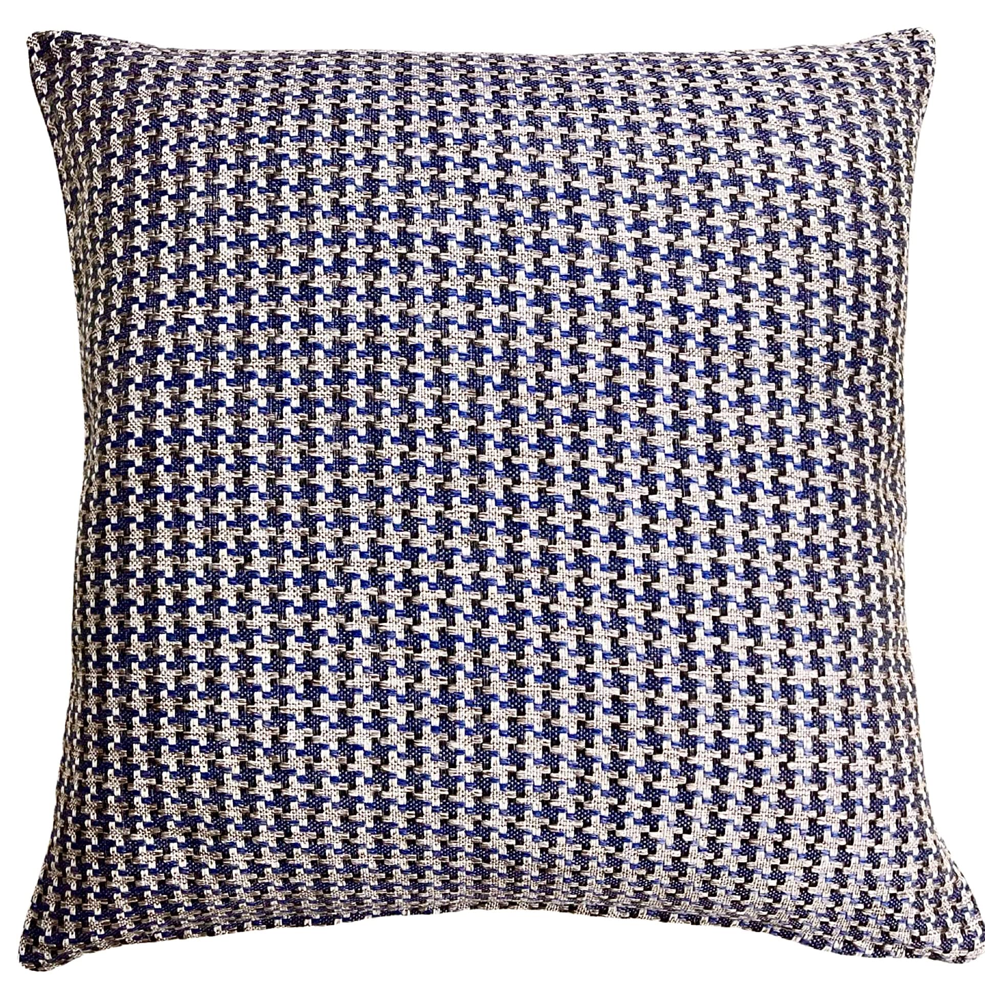 Basket Weave Design Luxury Cushion Cover. Grey and Blue 18x18 inch Double Sided Square Throw Pillowcase Invisible Zipper. 45x45 cm Solid Decorative Pillowcases for Bedroom Sofa Chair Couch
