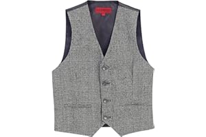 Gioberti Boy's Tweed Plaid Formal Suit Vest
