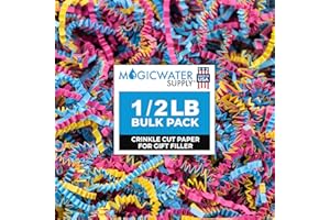 MAGICWATER SUPPLY MagicWater Crinkle Cut Paper for Gift Baskets - 1/2 LB - Fiesta Blend - Perfect for Shredded Paper Filler,Basket Filler,Gift Boxes, Bridesmaid Gifts, Halloween Stuffers – Ideal for All Occasions