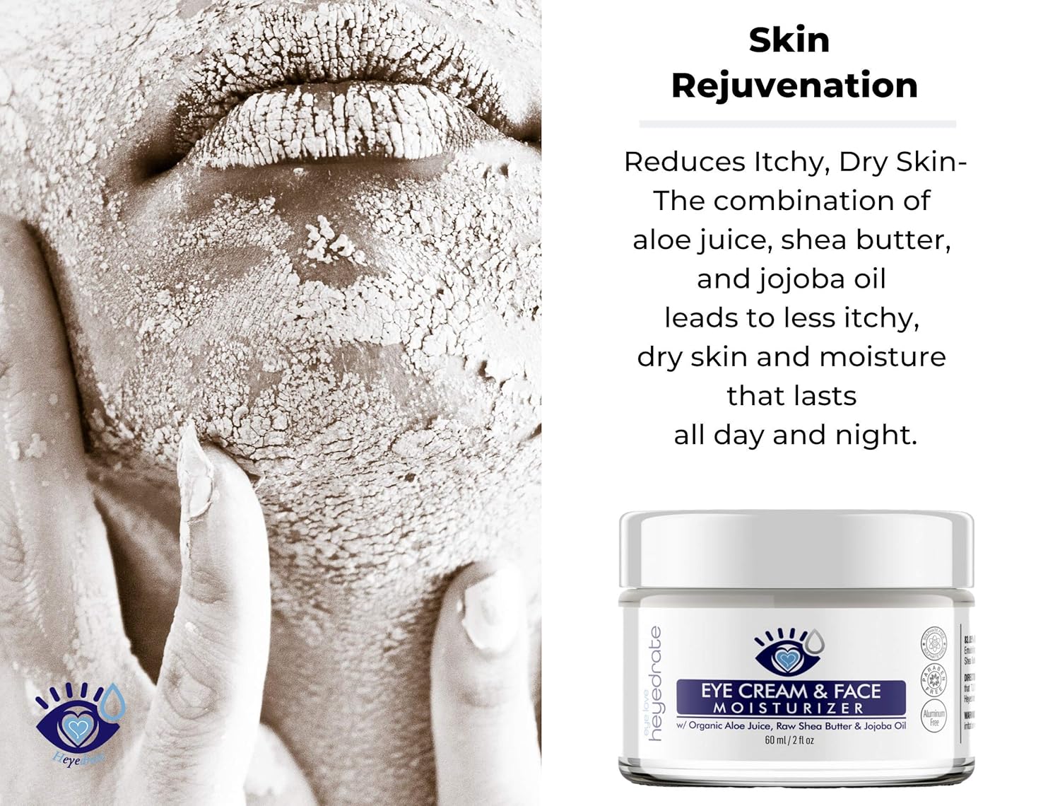 heyedrate eye cream and face moisturizer